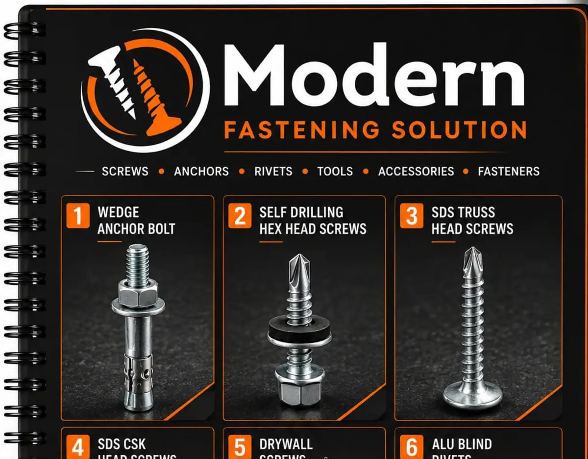 Modern Fastening Solution 2026 diary cover showing the main product range