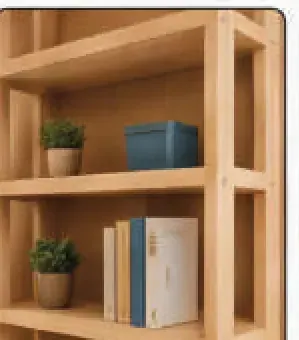 Open timber shelving unit
