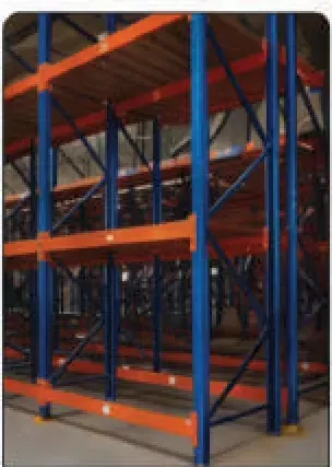 Pallet racking in an industrial warehouse