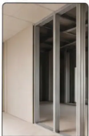 Steel stud partition framing ready for gypsum board
