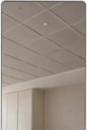 Finished suspended ceiling in a commercial interior