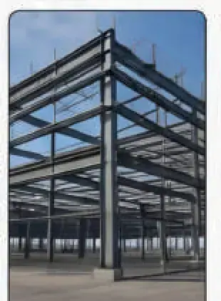 Steel structural frame of an industrial building