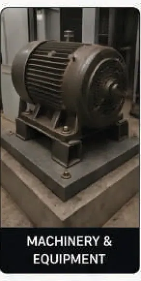 Industrial motor mounted on a concrete base