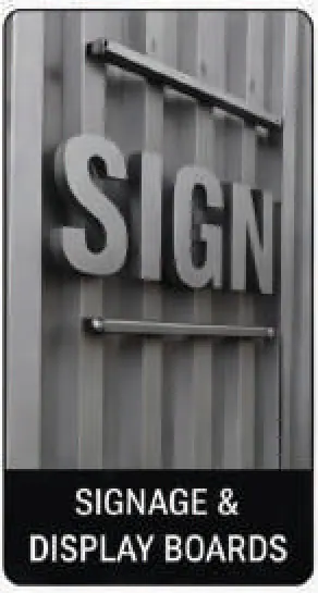 Signage lettering mounted on a profiled metal facade