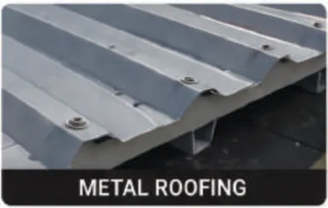 Metal roof decking with countersunk self drilling screws sitting flush