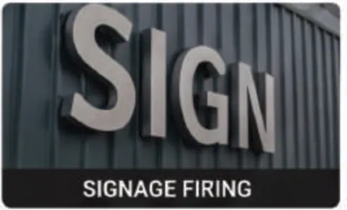 Signage lettering on a clad facade