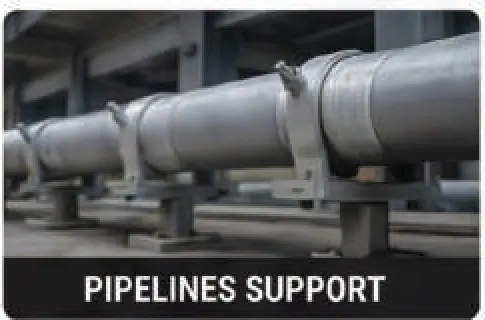 Large pipework carried on brackets anchored into concrete